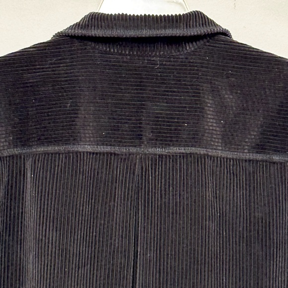 J. Jill Black Corduroy Button Up Long Sleeve Jacket Coat Medium - Picture 4 of 6
